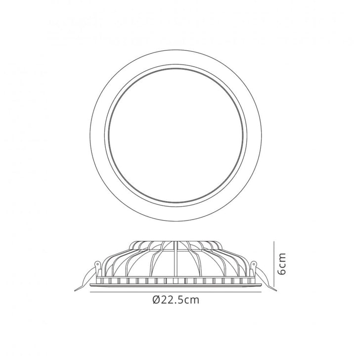 Mantra MC0044 Cabrera Downlight 22.5cm Round 24W LED Matt White