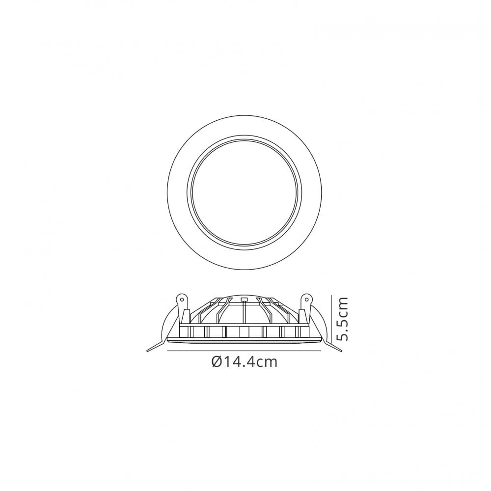 Mantra MC0048 Cabrera Downlight 14.4cm Round 12W LED Matt White
