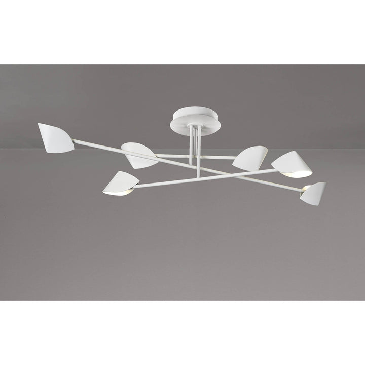 Mantra M7572 Capuccina Large 6 Light Semi Flush 45W LED White