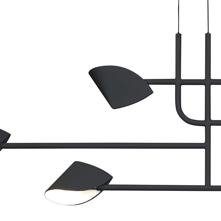 Mantra M7579 Capuccina 6 Light Linear Pendant 45W LED Black