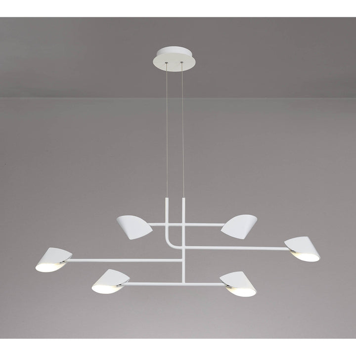 Mantra M7571 Capuccina 6 Light Linear Pendant 45W LED White