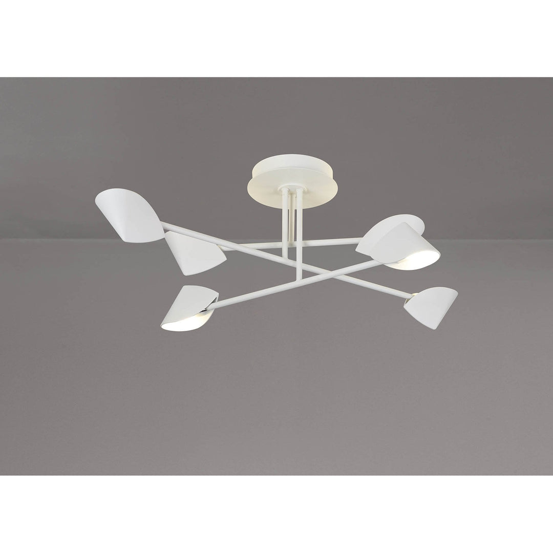 Mantra M7573 Capuccina Medium 6 Light Semi Flush 45W LED White