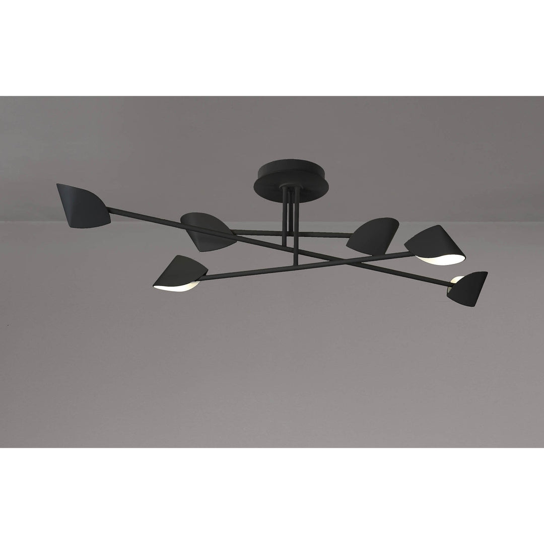 Mantra M7580 Capuccina Large 6 Light Semi Flush 45W LED Black