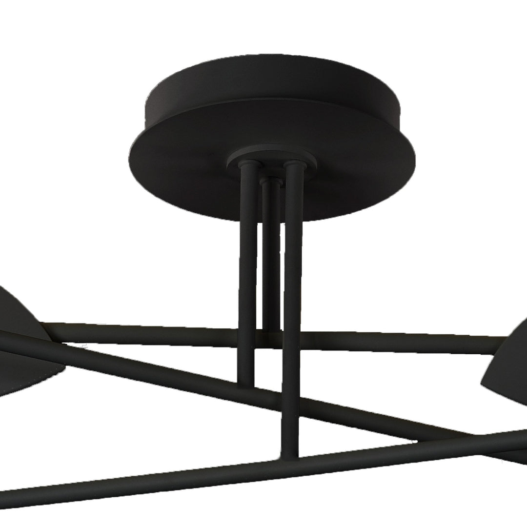 Mantra M7580 Capuccina Large 6 Light Semi Flush 45W LED Black