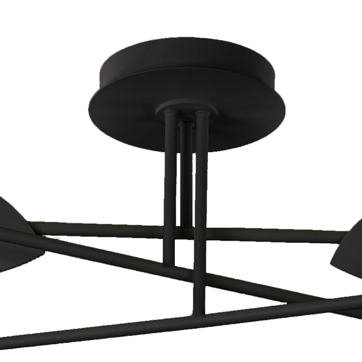 Mantra M7580 Capuccina Large 6 Light Semi Flush 45W LED Black