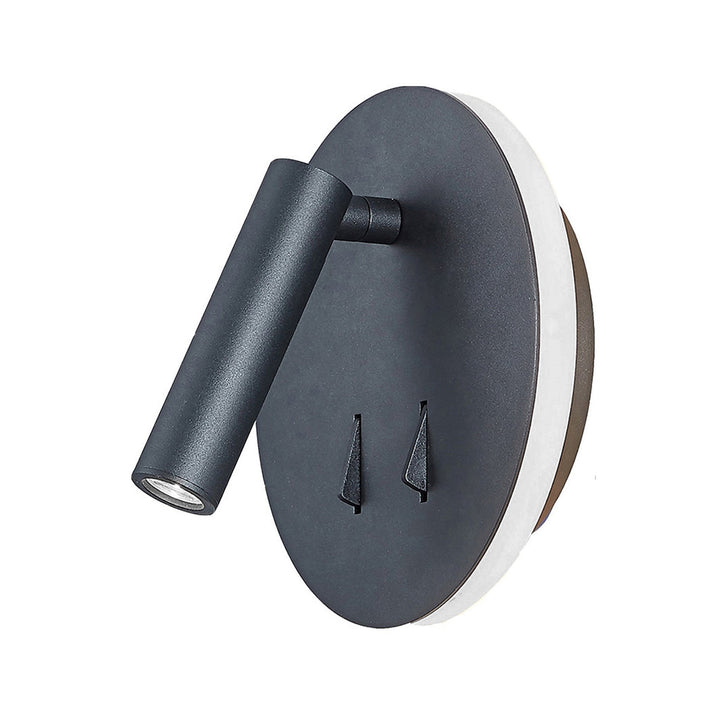 Mantra M6083 Cayman Round Wall + Reading Light 6W + 3W LED Sand Black