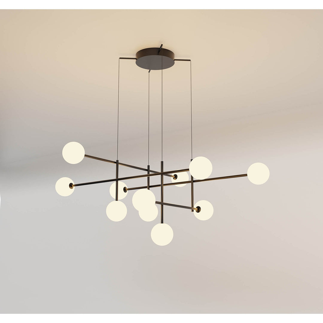 Mantra M7630K Cellar | 11-Light Pendant | Replaceable 5W LEDs | Black & Opal White