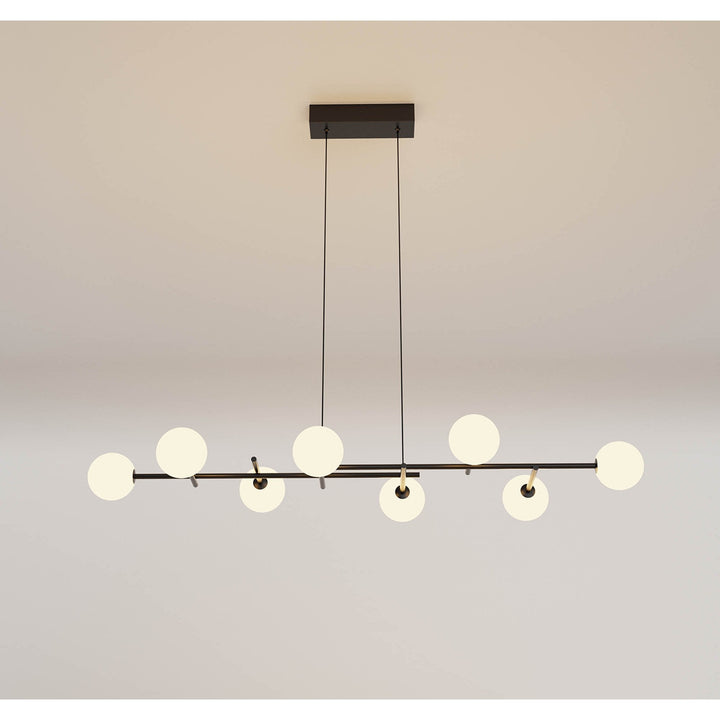 Mantra M7631 Cellar Linear Pendant 8 Light Replaceable 5W LEDs Black