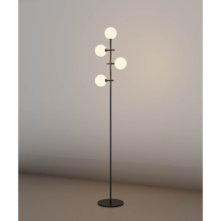 Mantra M7639K Cellar Floor Lamp 4 Light Replaceable 5W LEDs Black