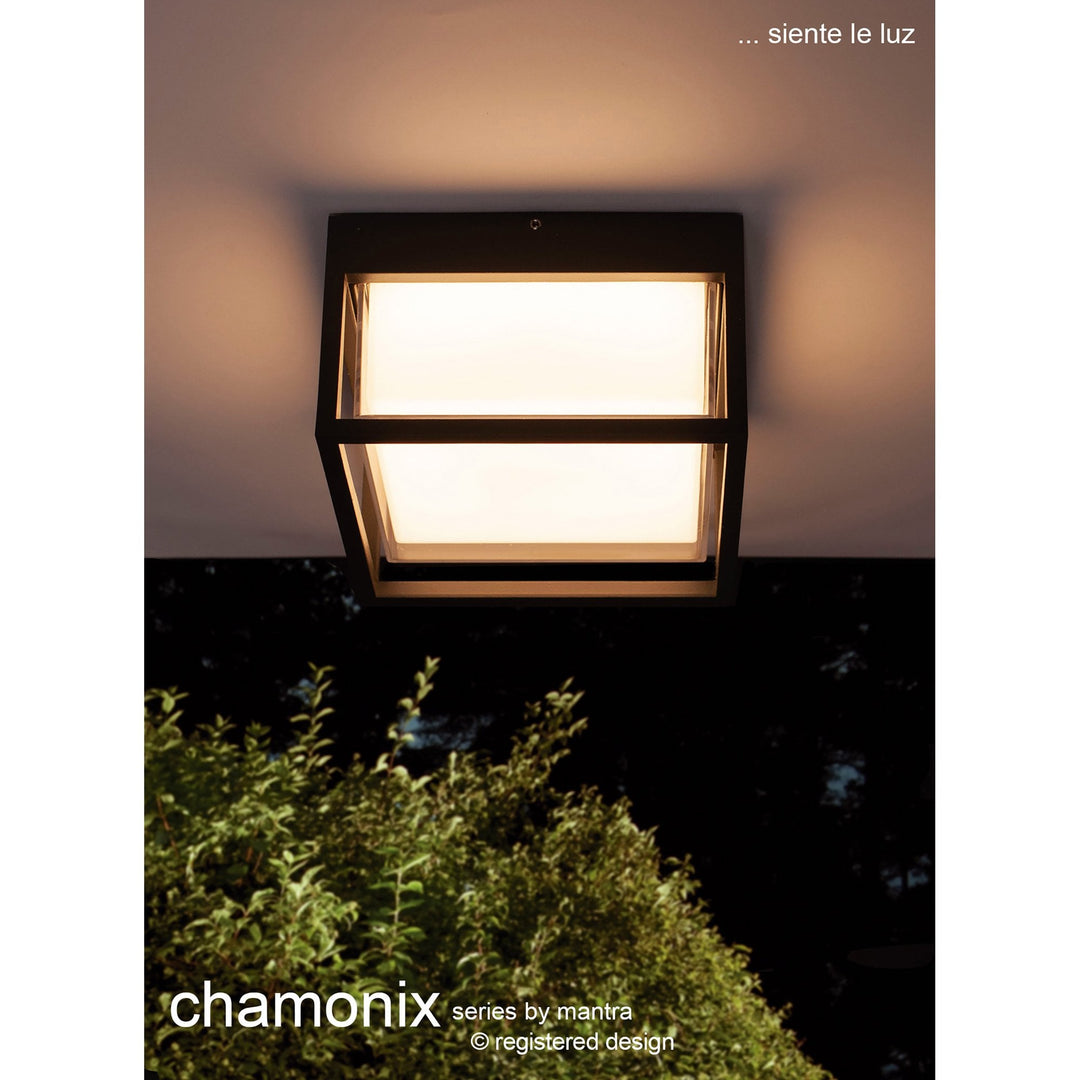 Mantra M7060 Chamonix Outdoor Square Ceiling/Wall Light 9W LED Anthracite