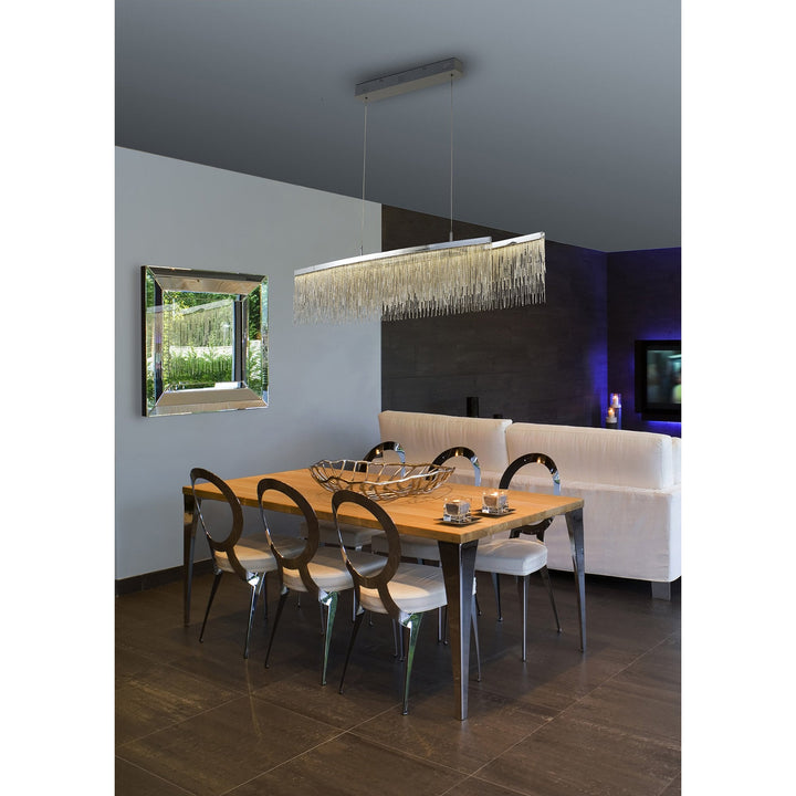 Mantra M6250 Cinna Linear Pendant 33W LED Polished Chrome / Crystal Chain