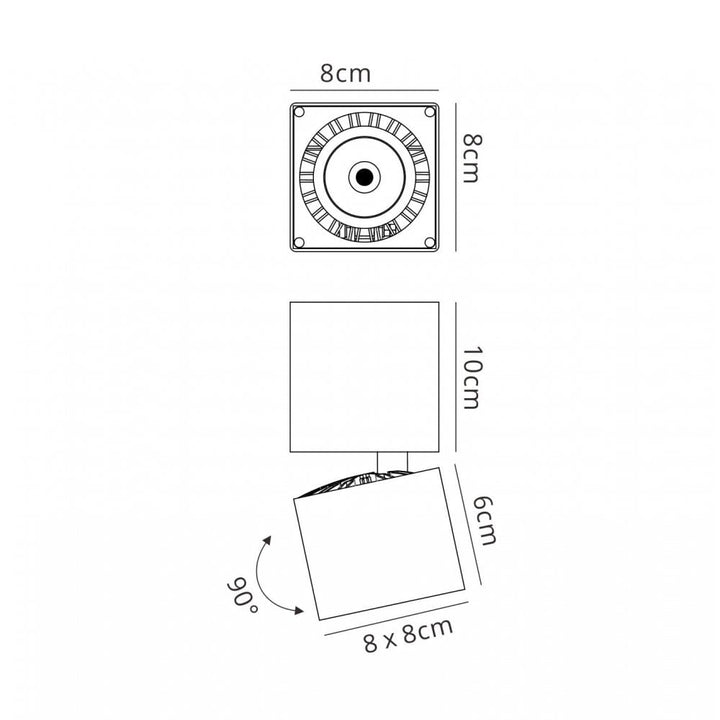 Mantra MC0088 Columbretes Spotlight 7.6cm Square 12W LED Matt White