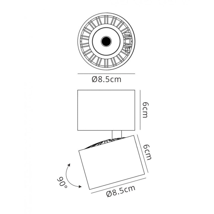 Mantra MC0086 Columbretes Spotlight 8.5cm Round 12W LED Matt White
