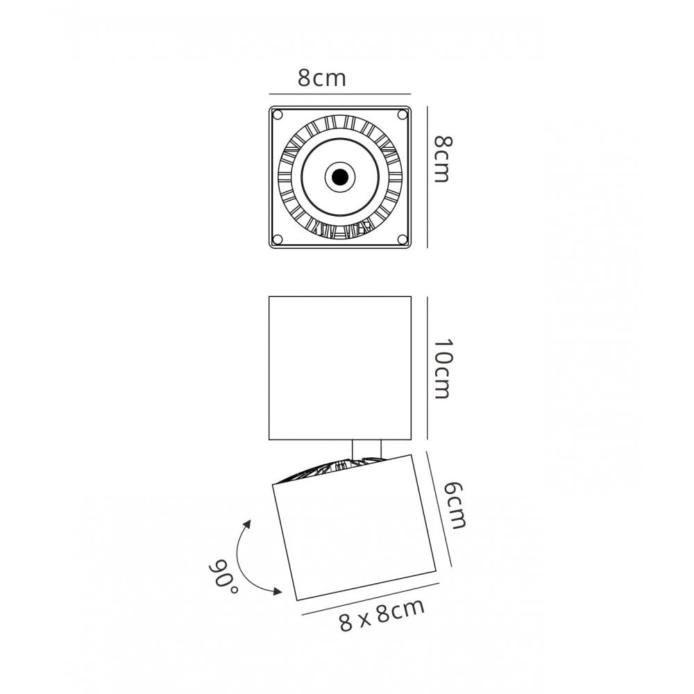 Mantra MC0087 Columbretes Spotlight 7.6cm Square 12W LED Matt White