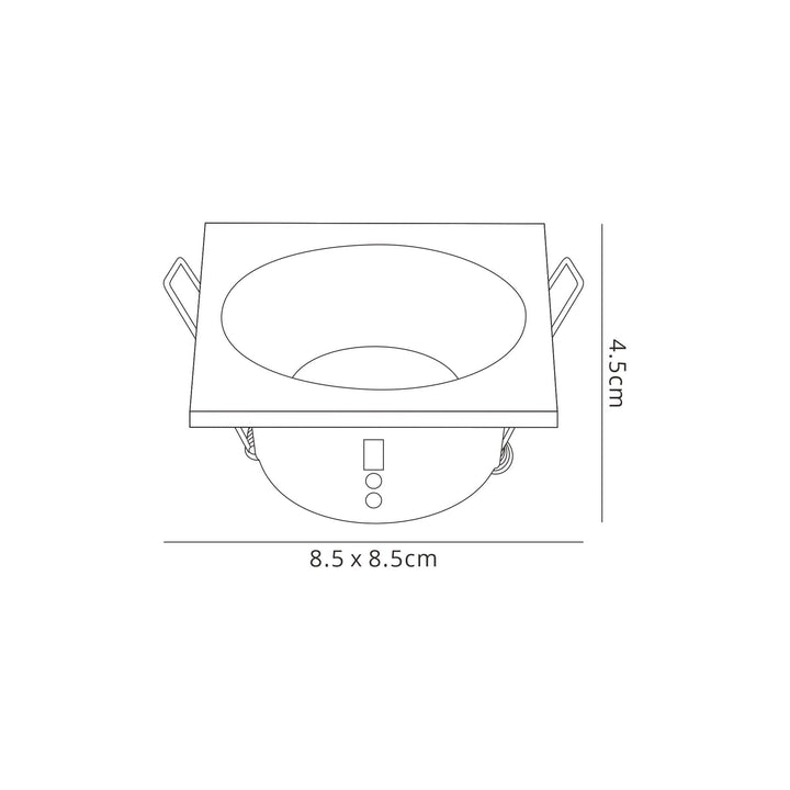 Mantra M6812 Comfort Bathroom GU10 Downlight Square 1 Light Matt White