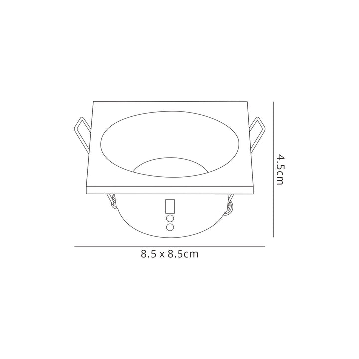 Mantra M6813 Comfort Bathroom GU10 Downlight Square 1 Light Matt Black