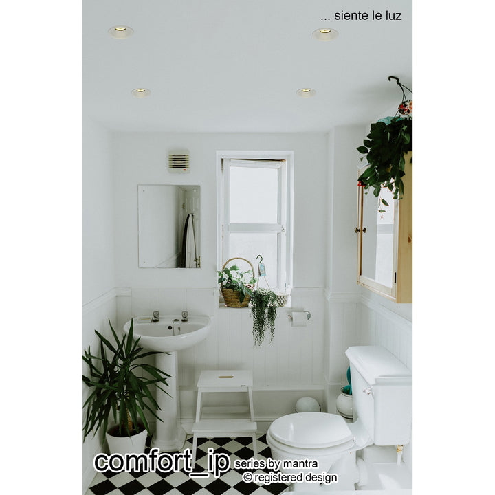 Mantra M6813 Comfort Bathroom GU10 Downlight Square 1 Light Matt Black