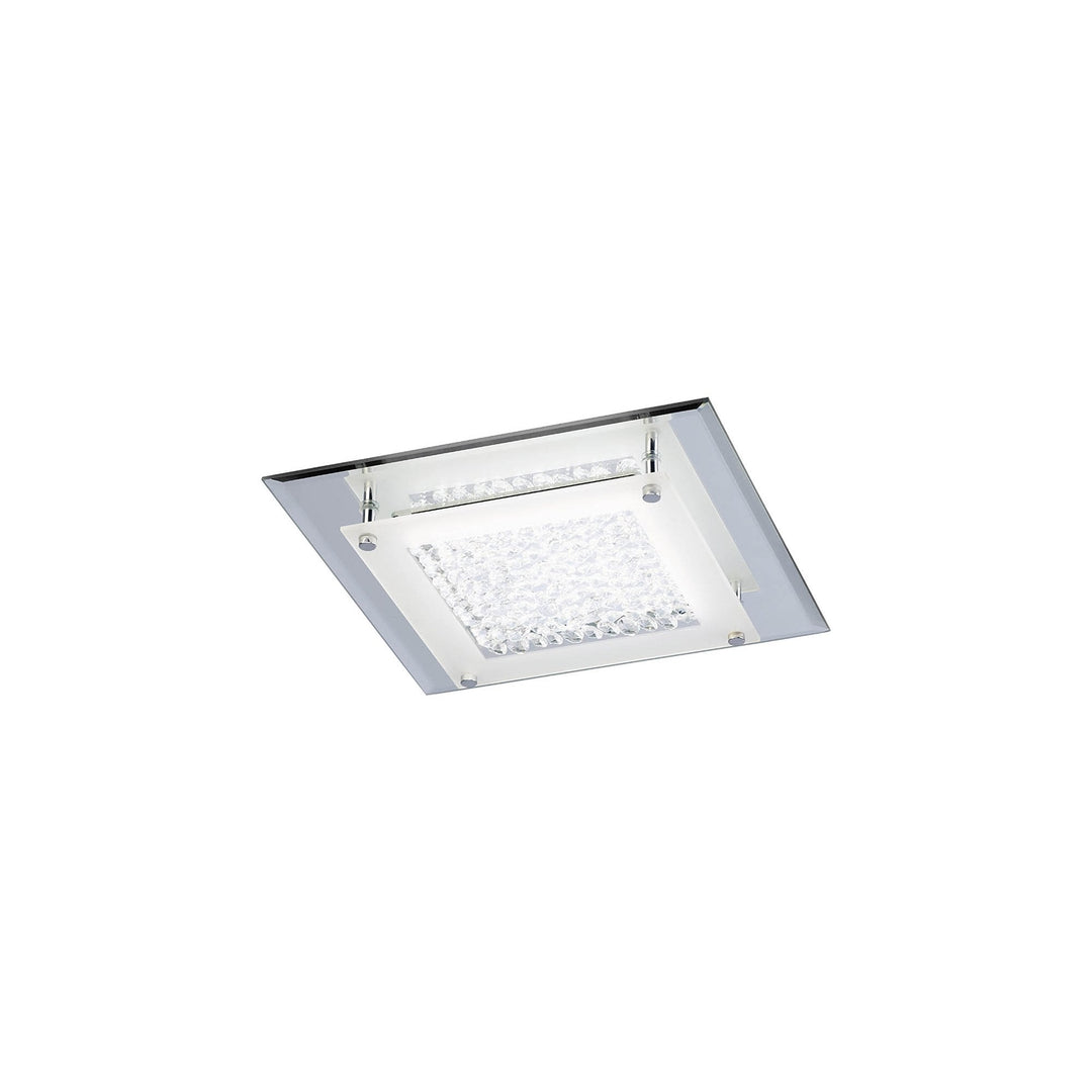 Mantra M4580 Cristal Flush Light 28cm Square 12W LED Polished Chrome / Cristal