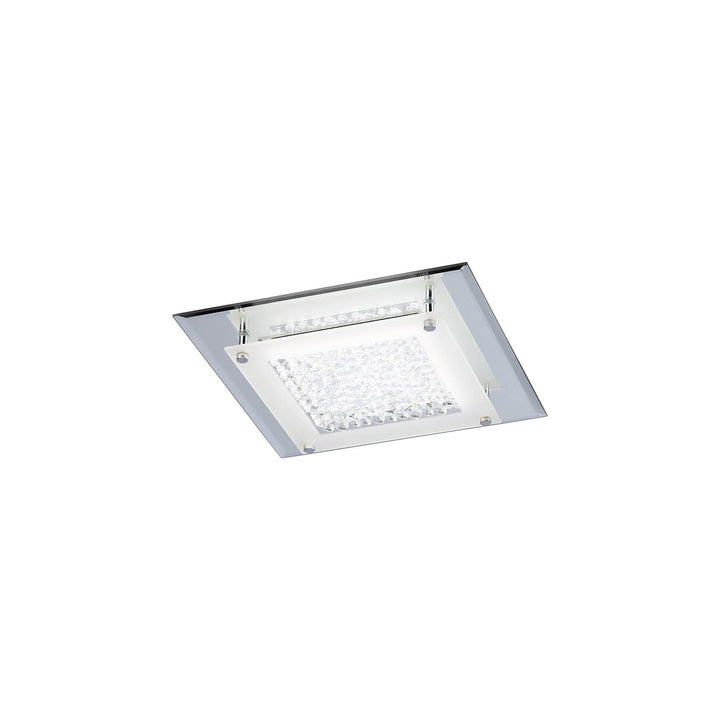 Mantra M4580 Cristal Flush Light 28cm Square 12W LED Polished Chrome / Cristal