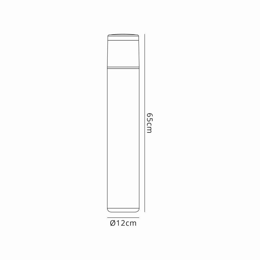 Mantra M8108 Chicago Outdoor 65cm Round Post Lamp 1 Light Anthracite