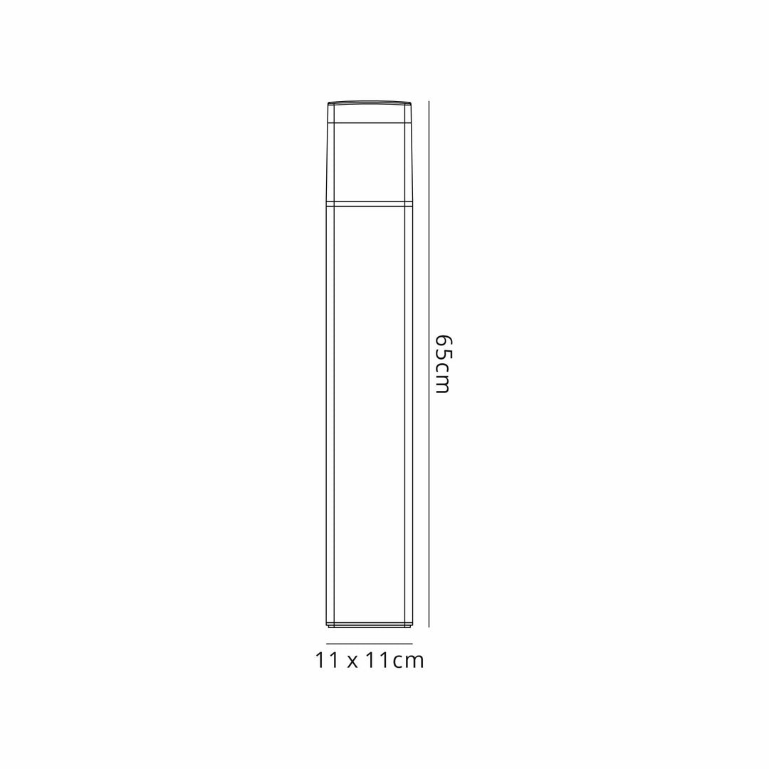 Mantra M8109 Chicago Outdoor 65cm Square Post Lamp 1 Light Anthracite