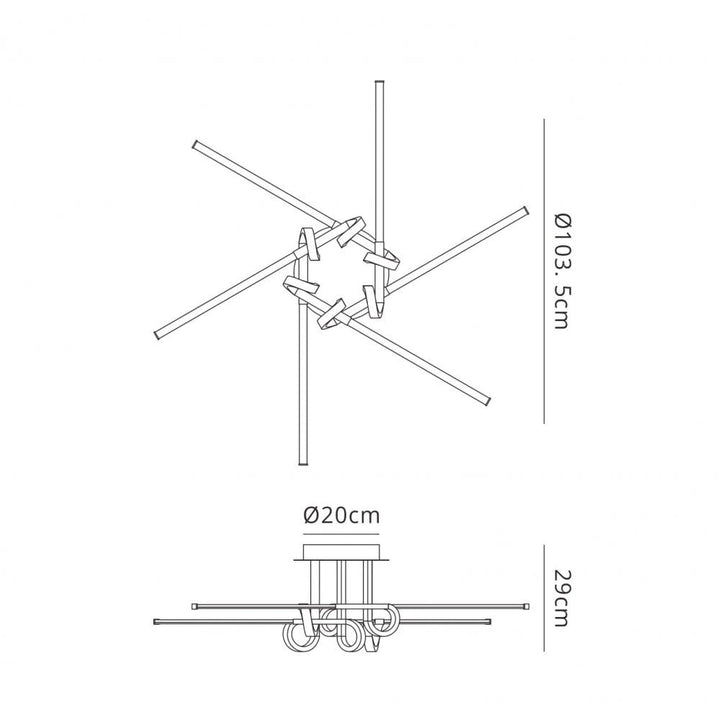 Mantra M6126 Cinto Ceiling Light 42W LED Polished Chrome