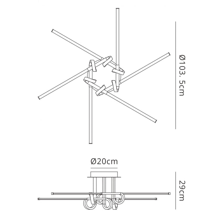 Mantra M6129 Cinto Ceiling Light 42W LED Antique Brass