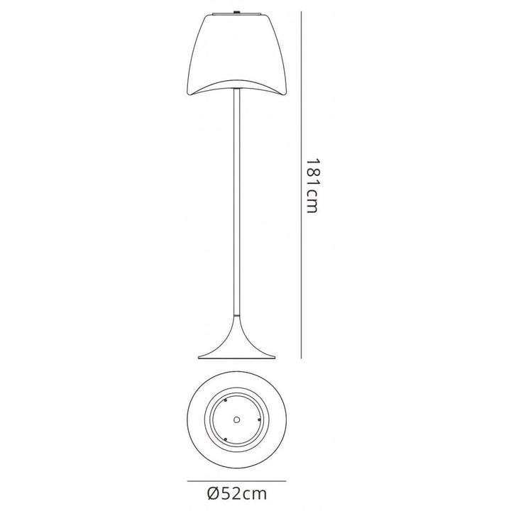 Mantra M1503 Cool Floor Lamp 2 Light CFL Outdoor Matt White/Opal White