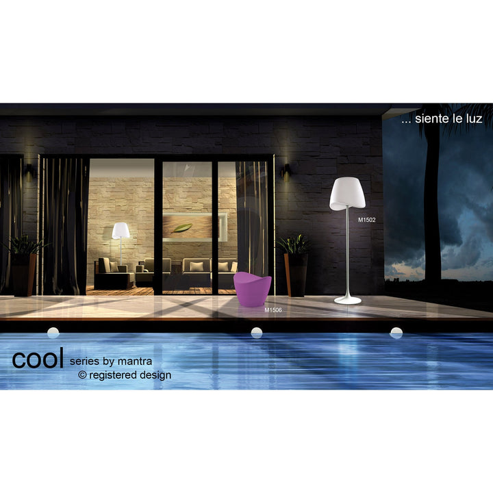 Mantra M1503 Cool Floor Lamp 2 Light CFL Outdoor Matt White/Opal White
