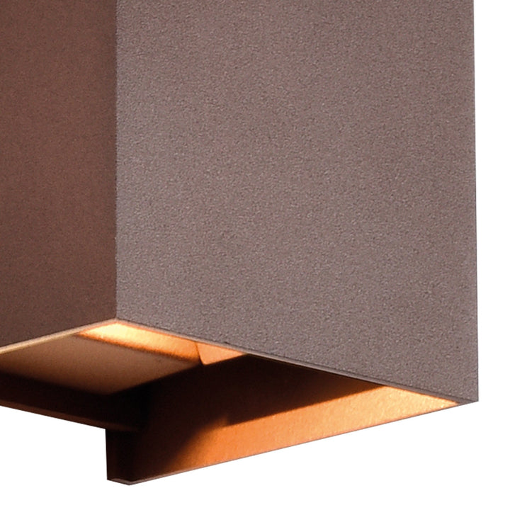 Mantra M6527 Davos Outdoor Square Wall Lamp 2 x 6W LED Rust Brown