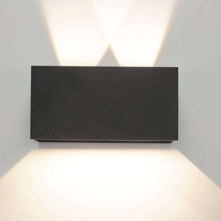 Mantra M7649 Davos Outdoor Square Wall Lamp 2 x 6W LED Sand Black