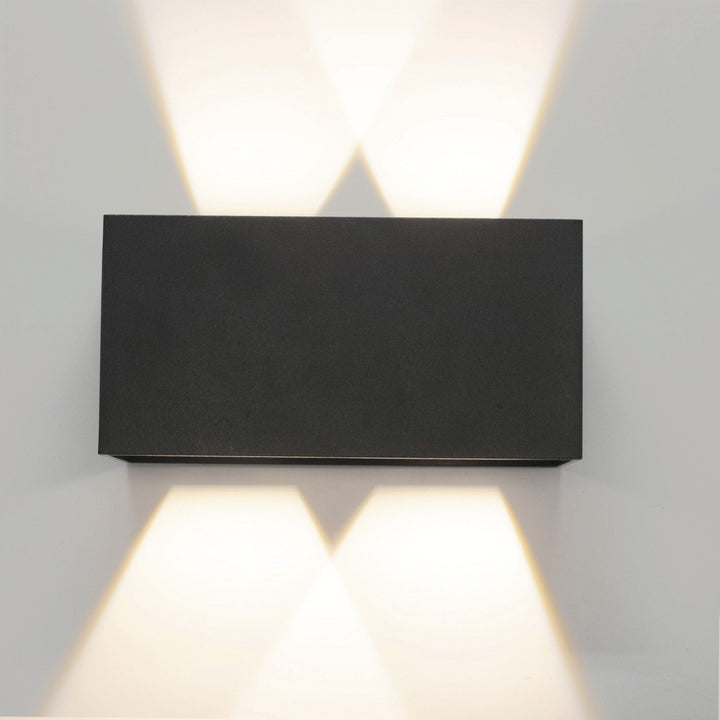 Mantra M7649 Davos Outdoor Square Wall Lamp 2 x 6W LED Sand Black