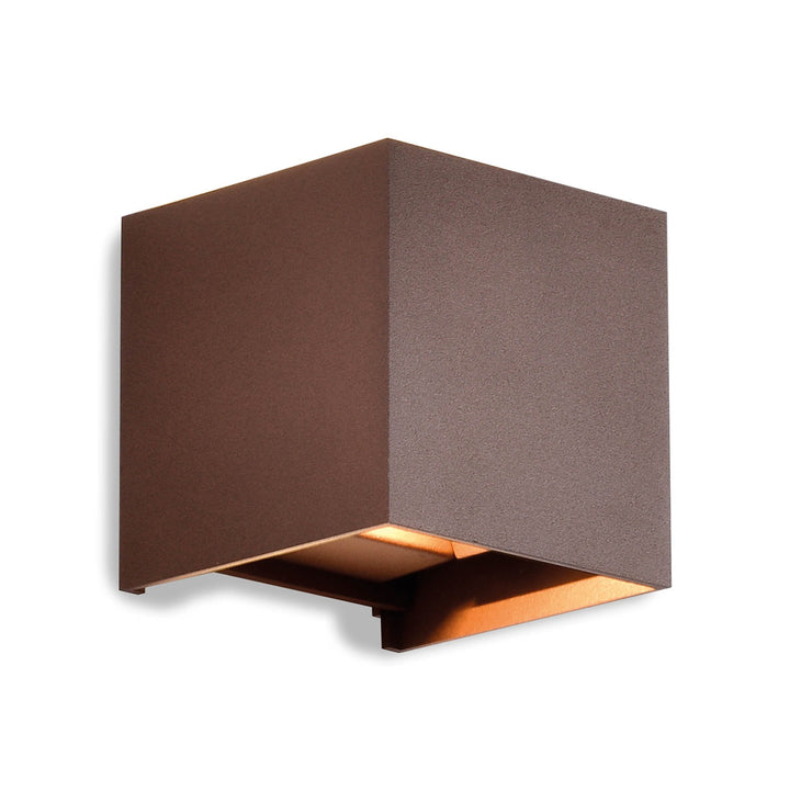Mantra M7650 Davos Outdoor Square Wall Lamp 2 x 6W LED Rust Brown