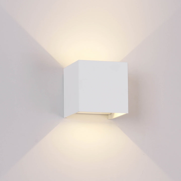 Mantra M7648 Davos Outdoor Square Wall Lamp 2 x 6W LED Sand White