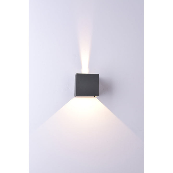 Mantra M7648 Davos Outdoor Square Wall Lamp 2 x 6W LED Sand White