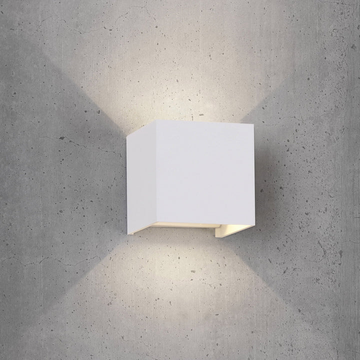 Mantra M7648 Davos Outdoor Square Wall Lamp 2 x 6W LED Sand White