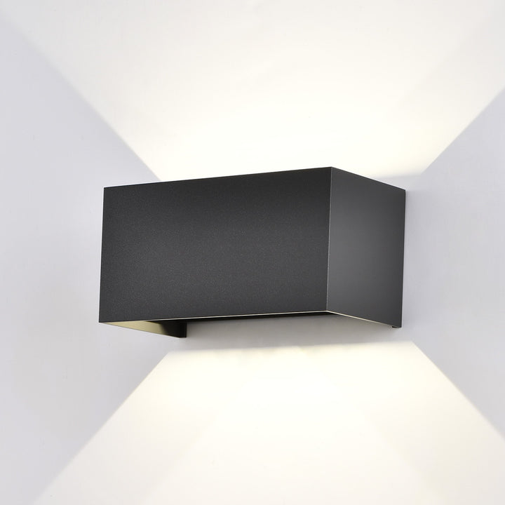 Mantra M7817 Davos Outdoor Rectangle Wall Lamp 4 x 6W LED Sand Black