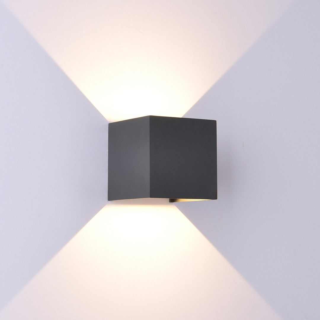 Mantra M7817 Davos Outdoor Rectangle Wall Lamp 4 x 6W LED Sand Black