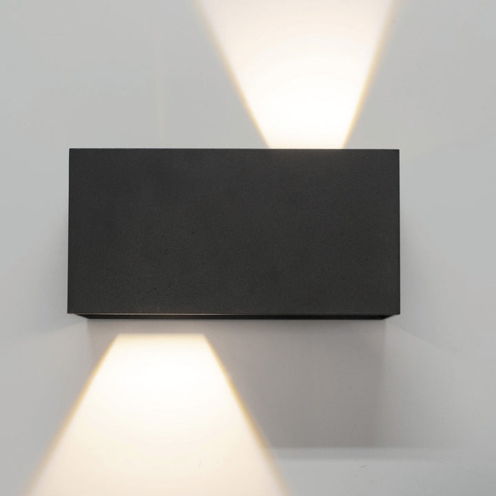 Mantra M7817 Davos Outdoor Rectangle Wall Lamp 4 x 6W LED Sand Black