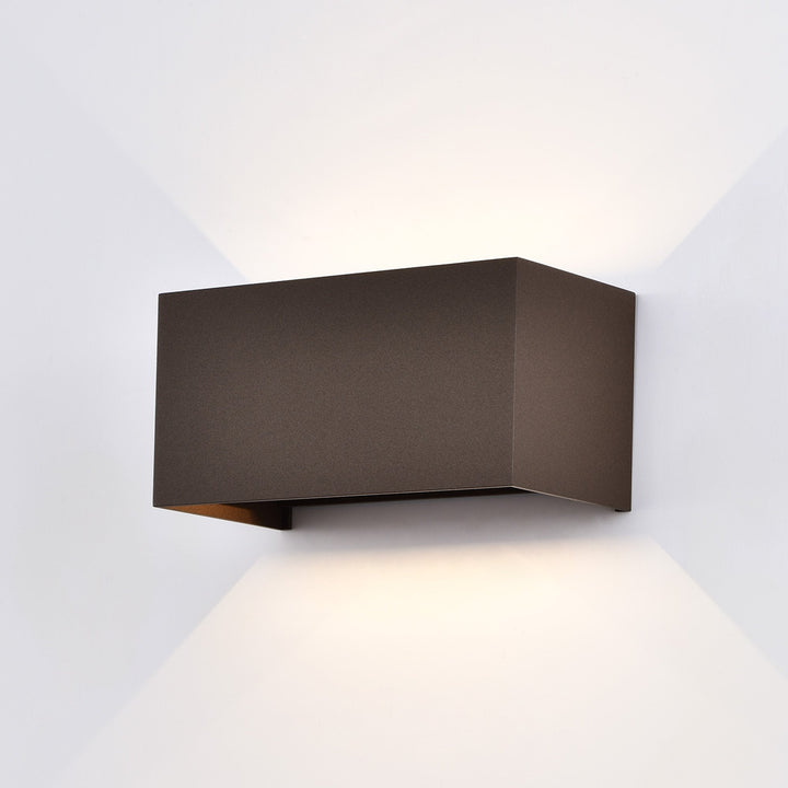 Mantra M7818 Davos Outdoor Rectangle Wall Lamp 4 x 6W LED Rust Brown