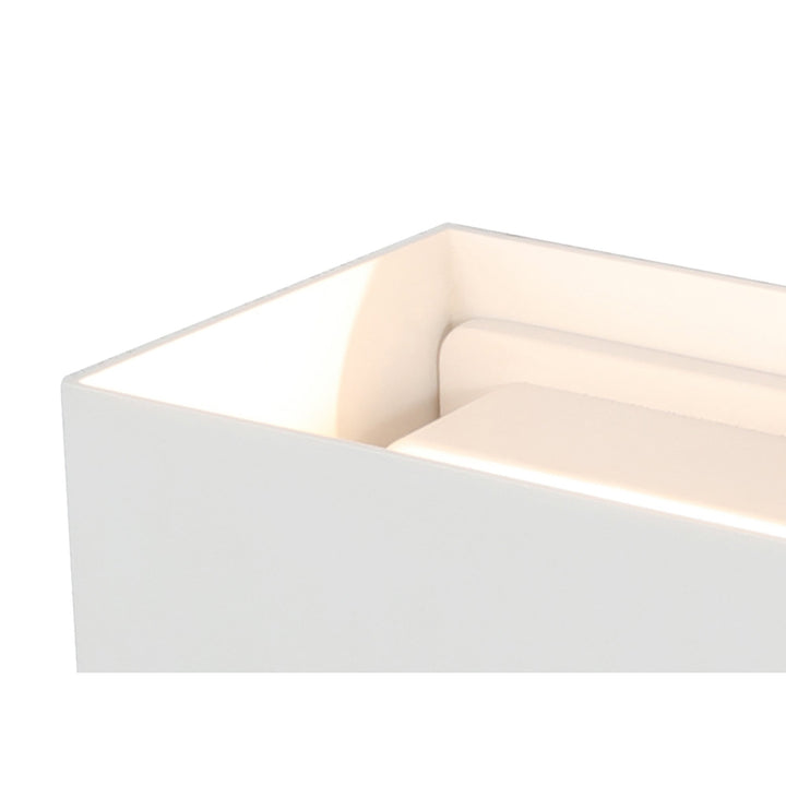 Mantra M7436 Davos Outdoor XL Square Wall Lamp 2 Light LED Sand White