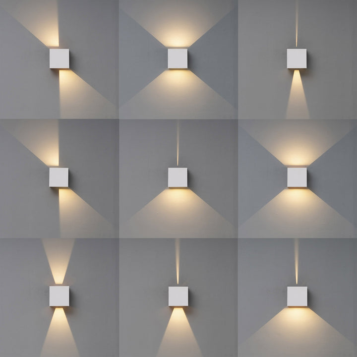 Mantra M7436 Davos Outdoor XL Square Wall Lamp 2 Light LED Sand White