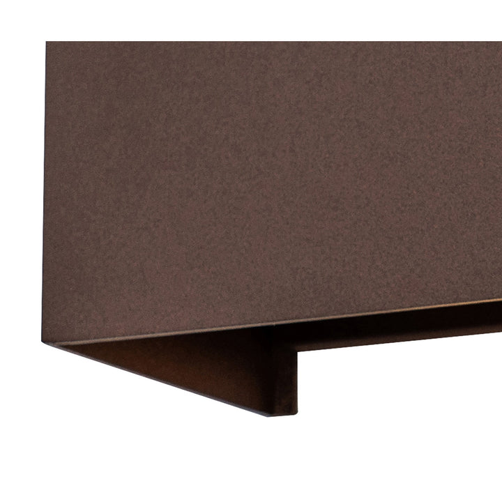 Mantra M7438 Davos Outdoor XL Square Wall Lamp 2 Light LED Rust Brown