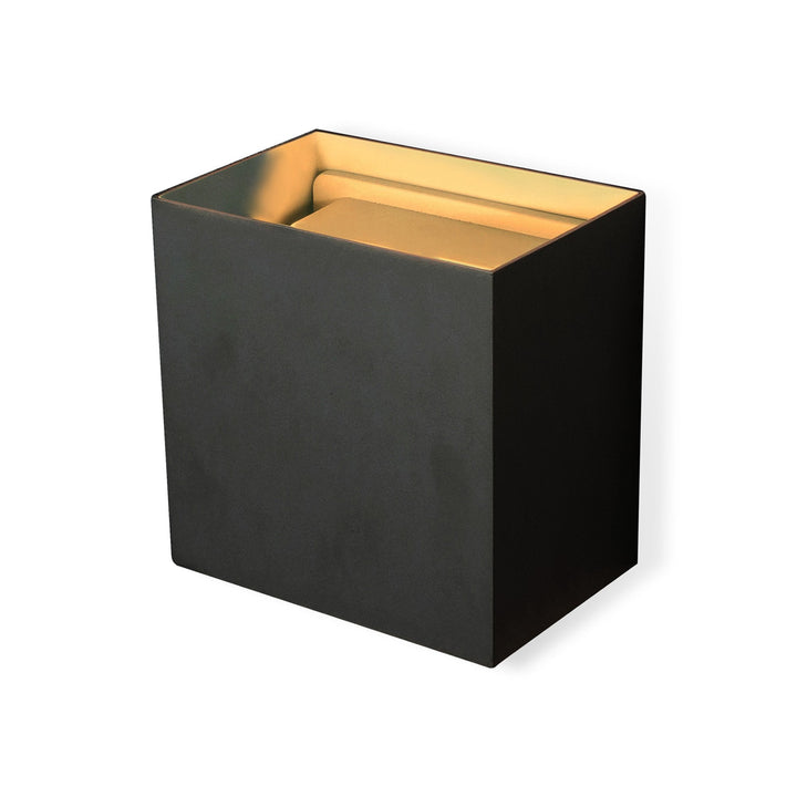 Mantra M7437 Davos Outdoor XL Square Wall Lamp 2 Light LED Sand Black