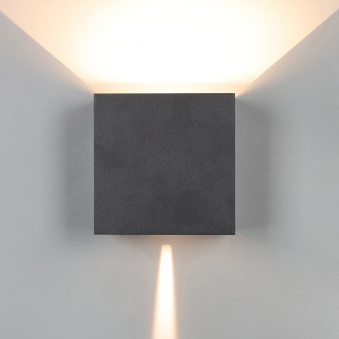 Mantra M7437 Davos Outdoor XL Square Wall Lamp 2 Light LED Sand Black