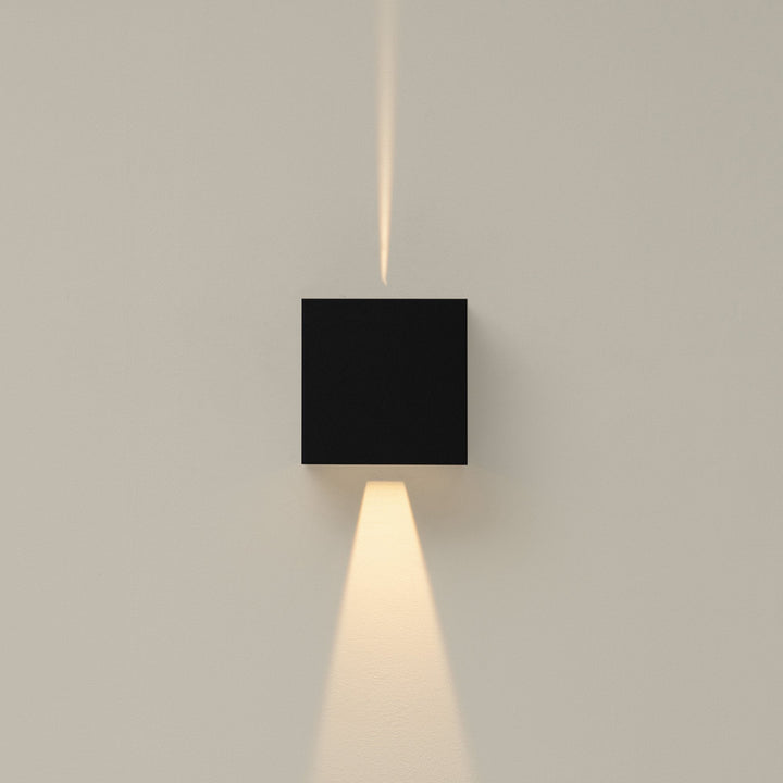Mantra M7437 Davos Outdoor XL Square Wall Lamp 2 Light LED Sand Black