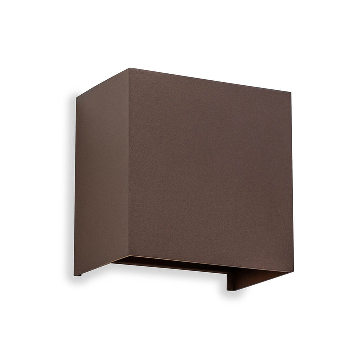 Mantra M7654 Davos Outdoor XL Square Wall Lamp 2 Light LED Rust Brown