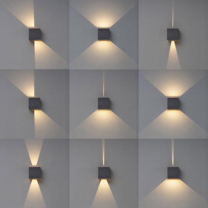Mantra M7435 Davos Outdoor XL Square Wall Lamp 2 Light LED Anthracite