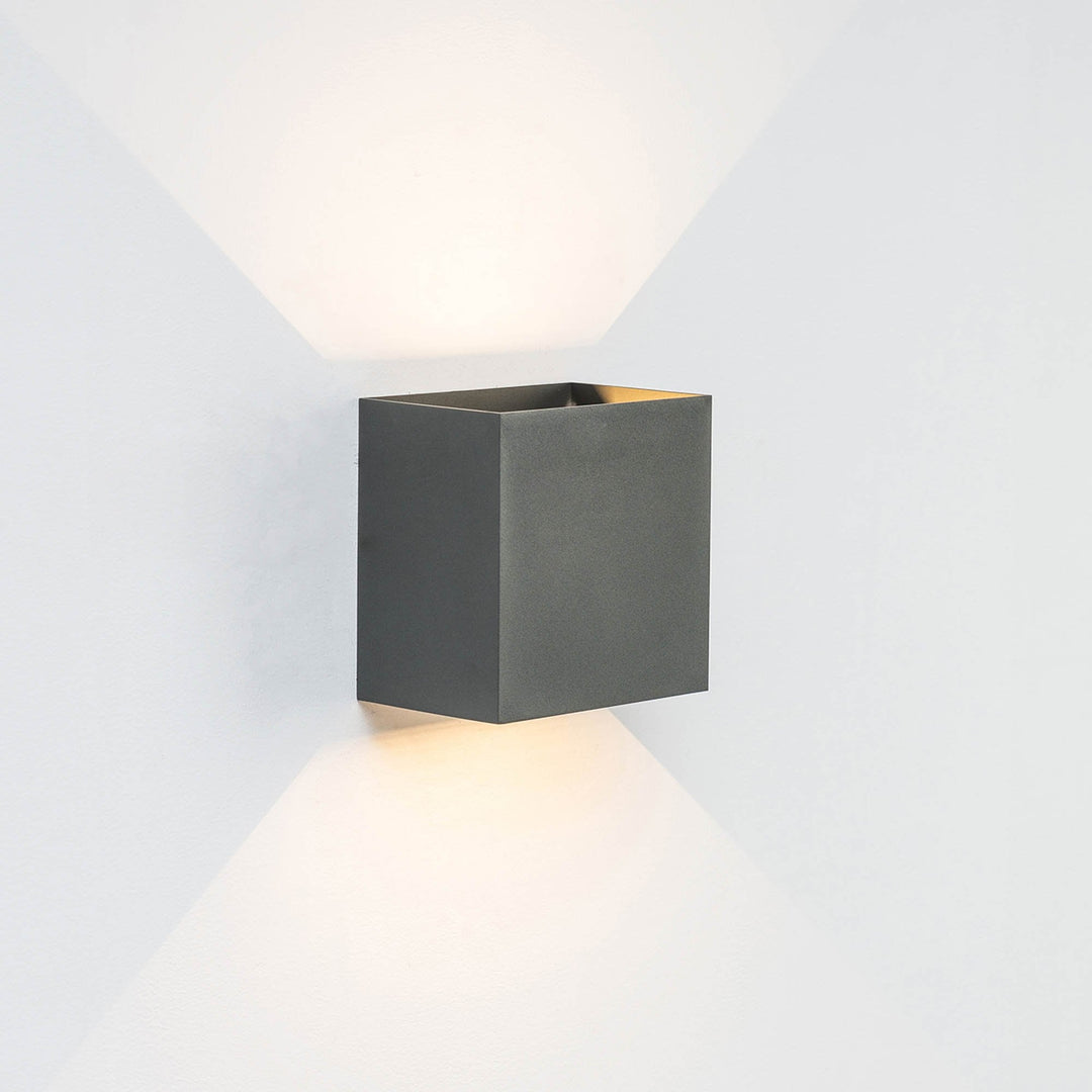 Mantra M7651 Davos Outdoor XL Square Wall Lamp 2 Light LED Anthracite