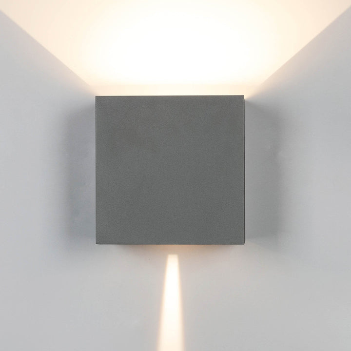 Mantra M7651 Davos Outdoor XL Square Wall Lamp 2 Light LED Anthracite